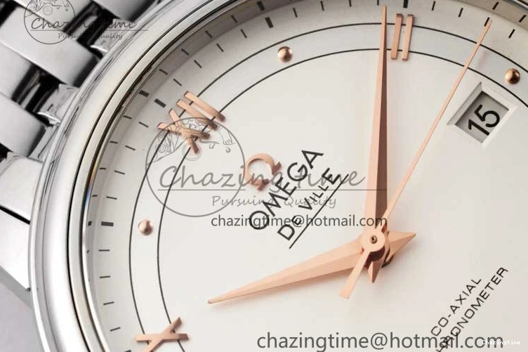 0503 Casual De Ville SS DIWF 1:1 Best Edition White Dial RG Markers on SS Bracelet MIYOTA 7847